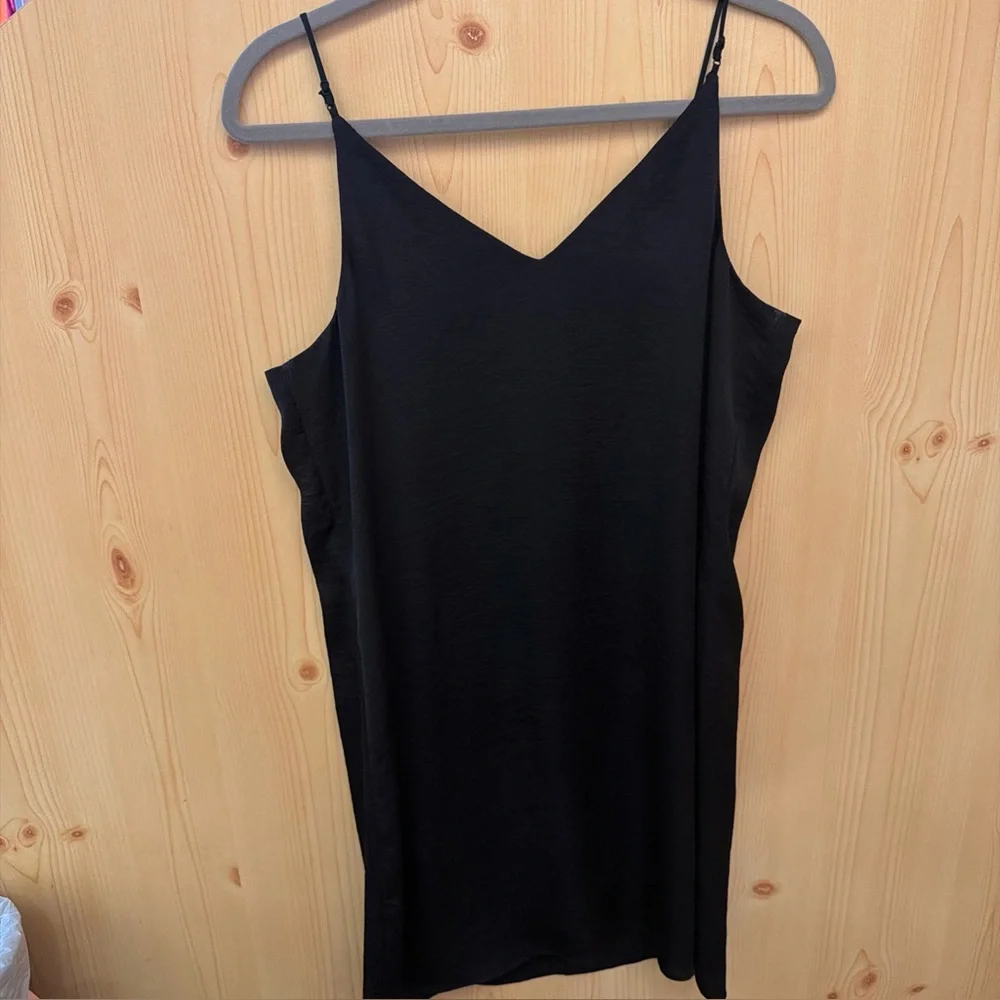 Express Black Sheath Dress Minimalist Simple Chic T Spaghetti Strap Loose Fit - Picture 10 of 11